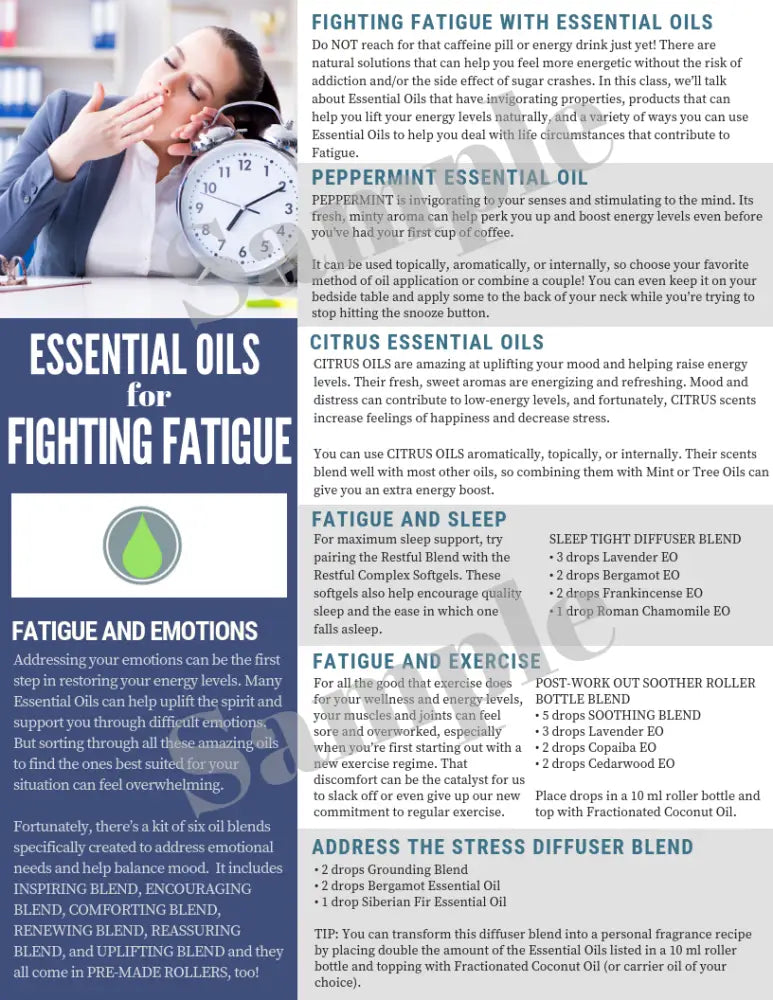 &quot;Essential Oils for Fatigue&quot; Digital Tear Pad