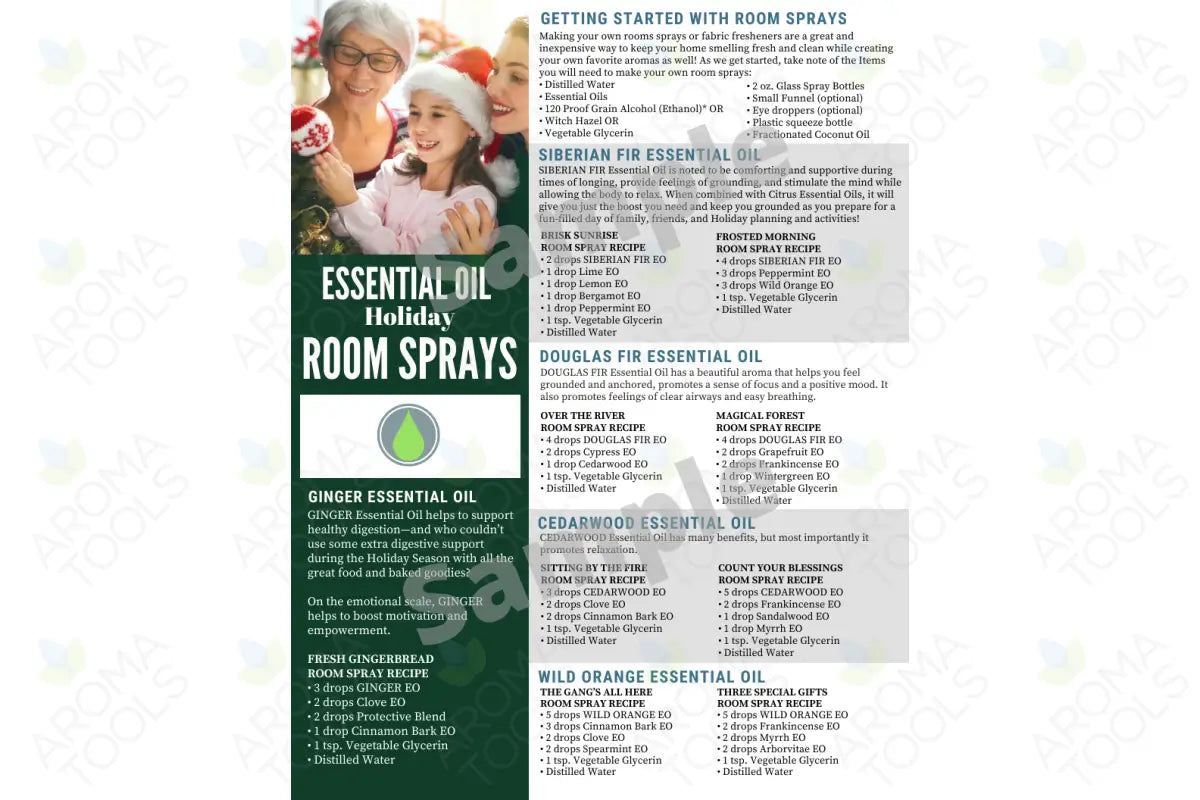 &quot;Essential Oil Holiday Room Sprays&quot; Digital Tear Pad
