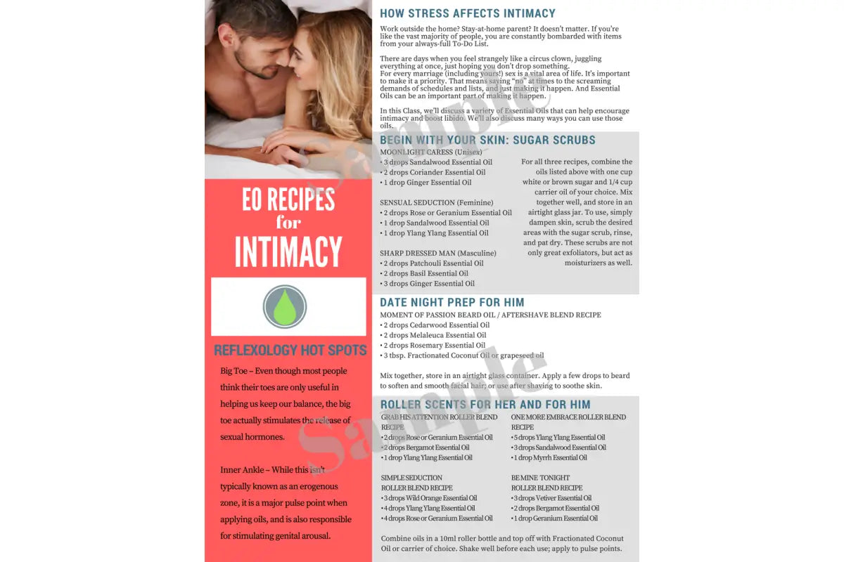 &quot;Essential Oil Recipes for Intimacy&quot; Digital Tear Pad