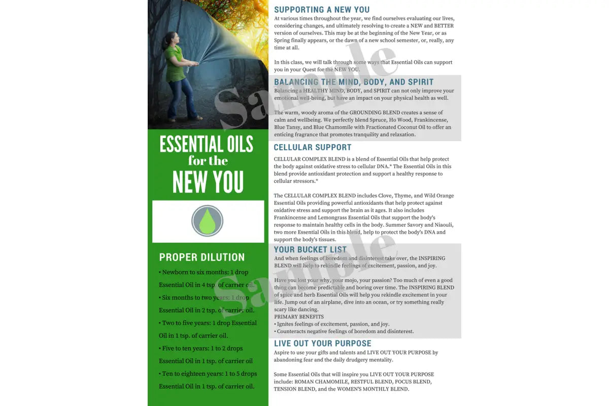 &quot;Essential Oils and the New You&quot; Digital Tear Pad