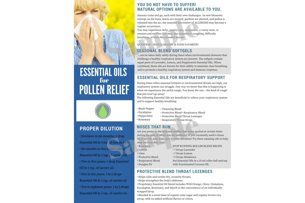 &quot;Essential Oils for Pollen Relief&quot; Digital Tear Pad