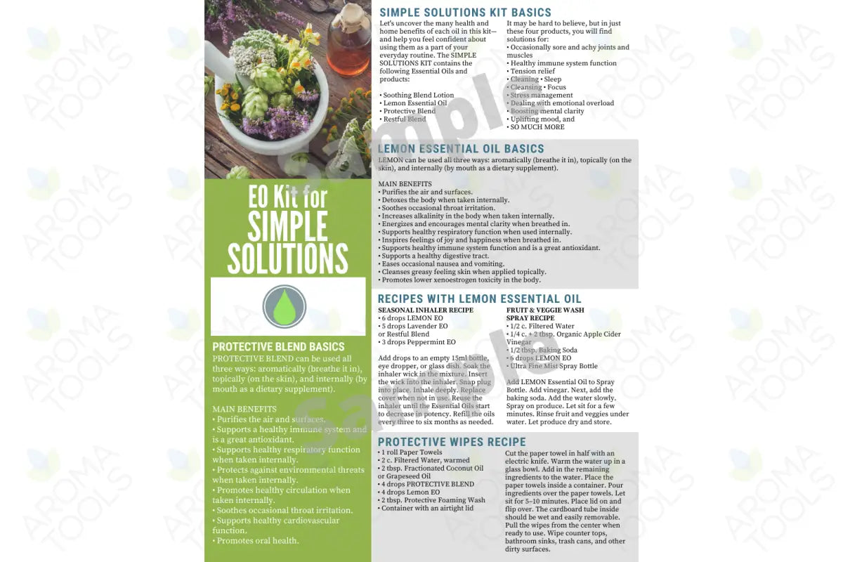 &quot;The Essential Oil Kit for Simple Solutions&quot; Digital Tear Pad