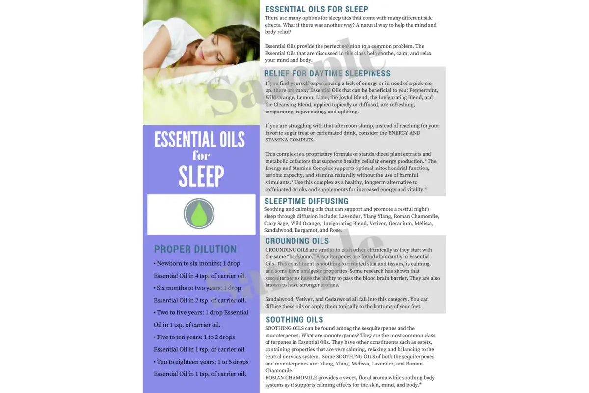 &quot;Essential Oils and Sleep&quot; Digital Tear Pad