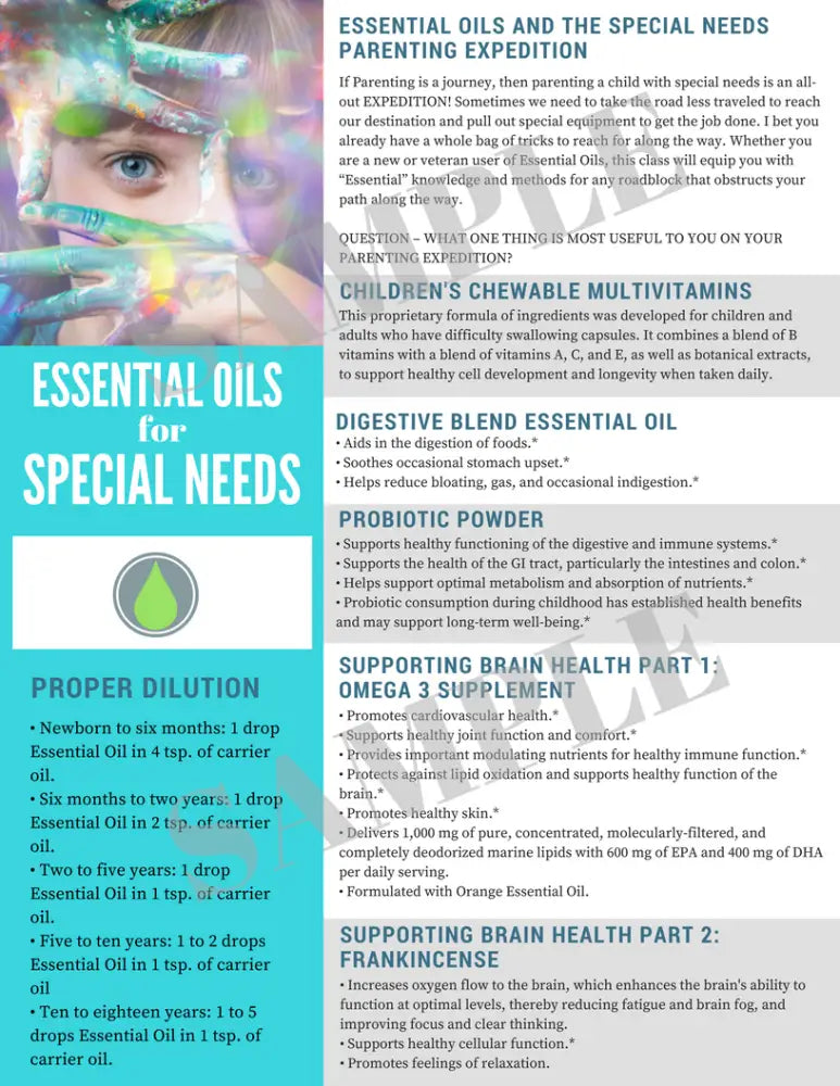 &quot;Essential Oils for Special Needs&quot; Digital Tear Pad