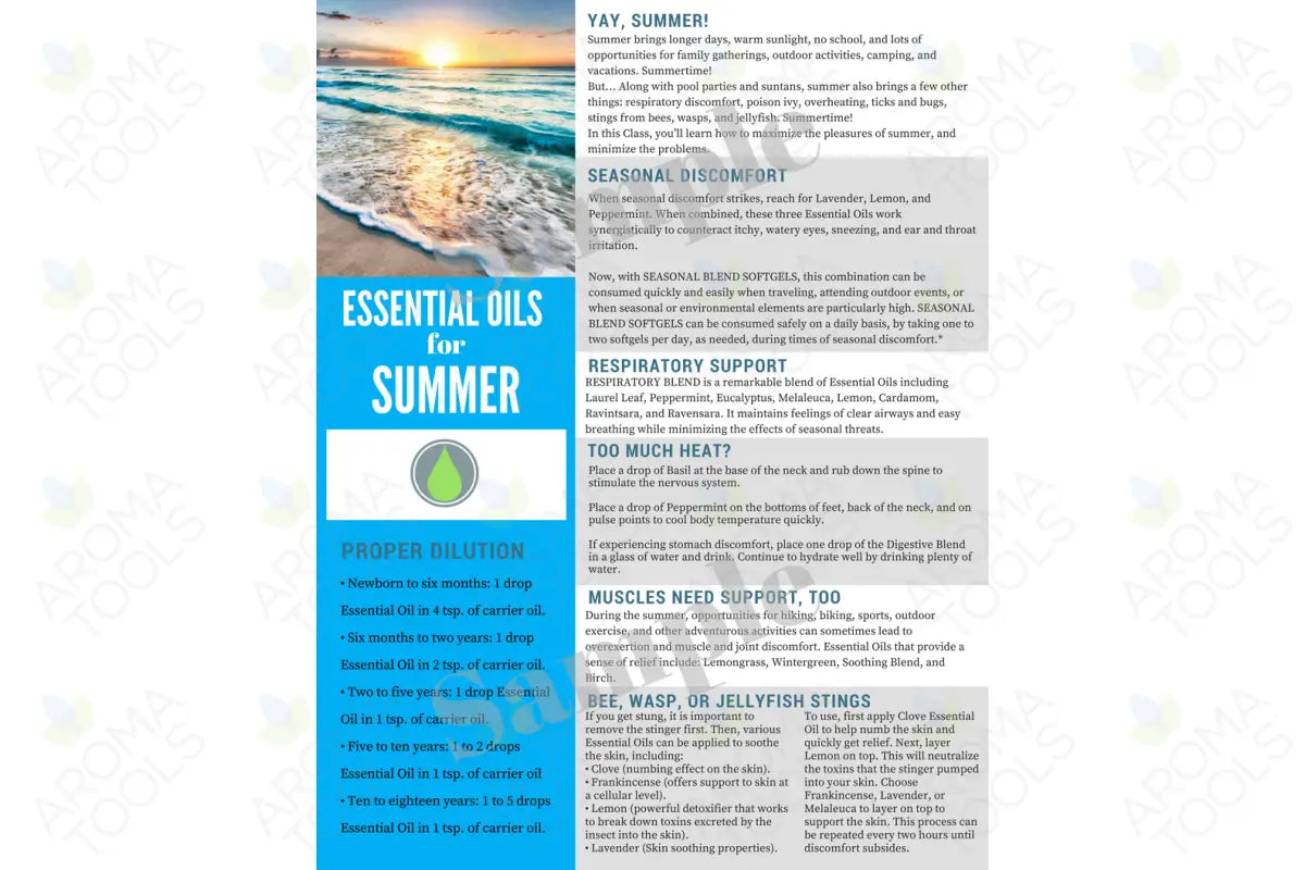 &quot;Essential Oils for Summer&quot; Digital Tear Pad