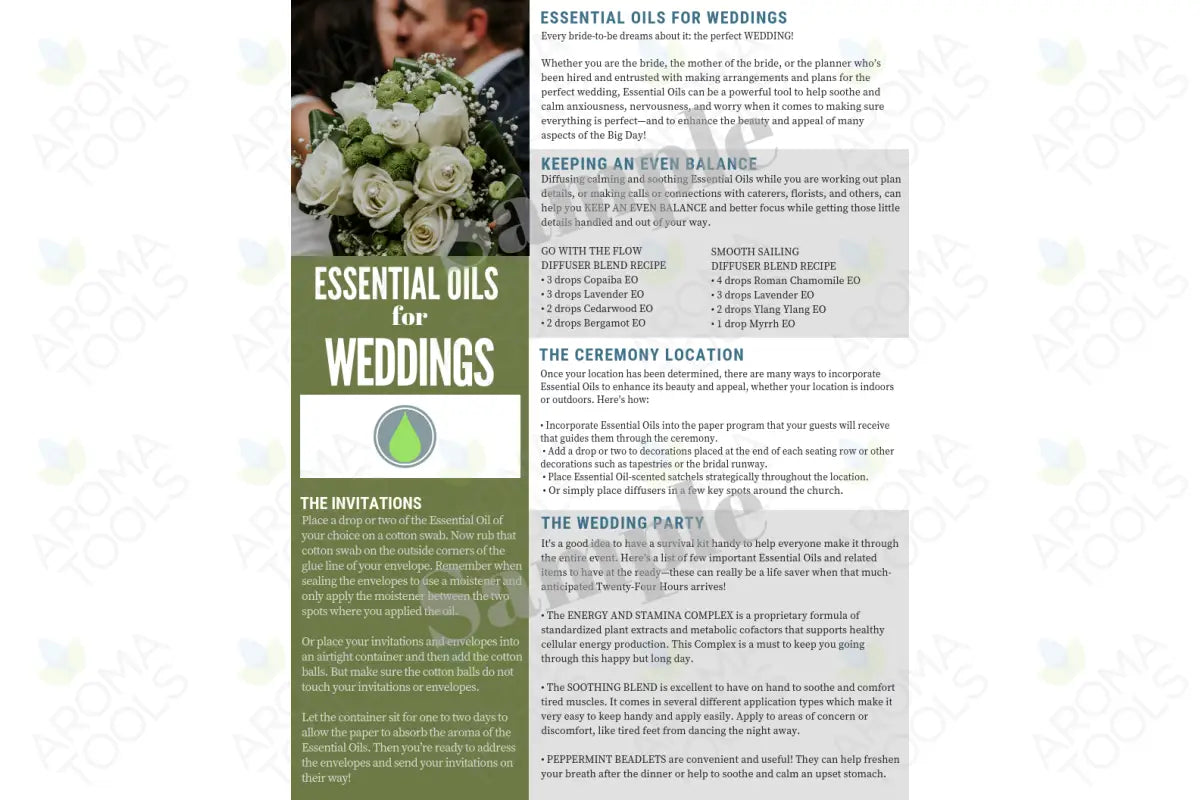 &quot;Essential Oils for Weddings&quot; Digital Tear Pad