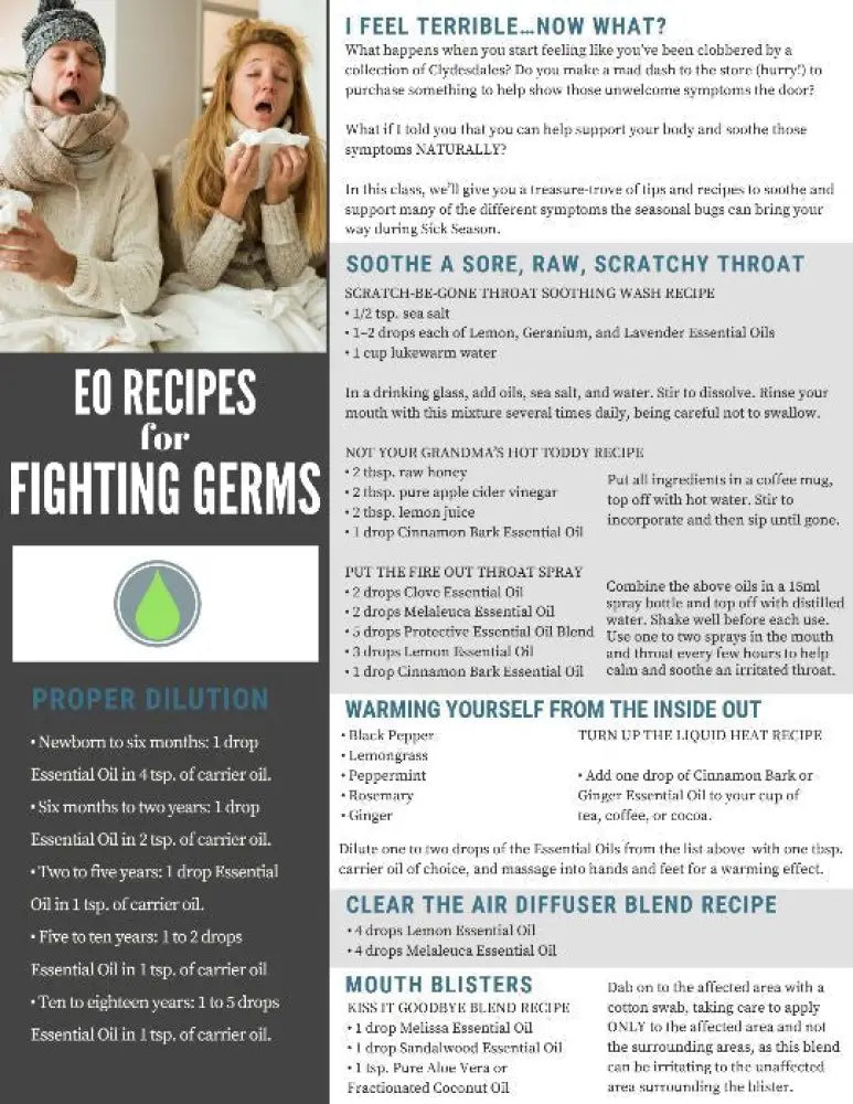 &quot;Essential Oils for Fighting Germs&quot; Digital Tear Pad