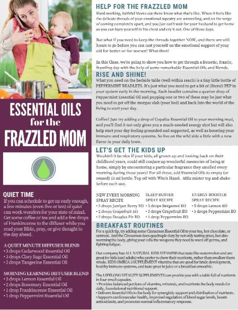 &quot;Essential Oils for the Frazzled Mom&quot; Digital Tear Pad