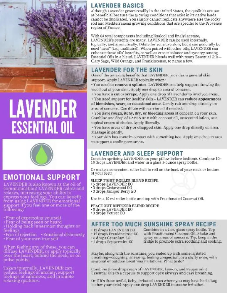 &quot;Lavender Essential Oil&quot; Digital Tear Pad