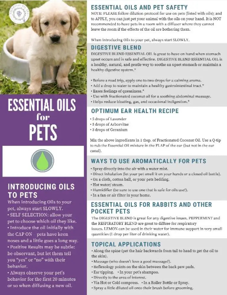 &quot;Essential Oils for Pets&quot; Digital Tear Pad
