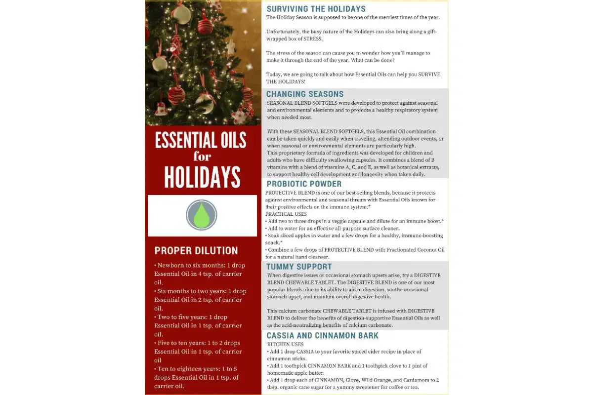 &quot;Surviving the Holidays with Essential Oils&quot; Digital Tear Pad