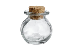 2 oz. Clear, Rounded Glass Jar with Cork Stopper