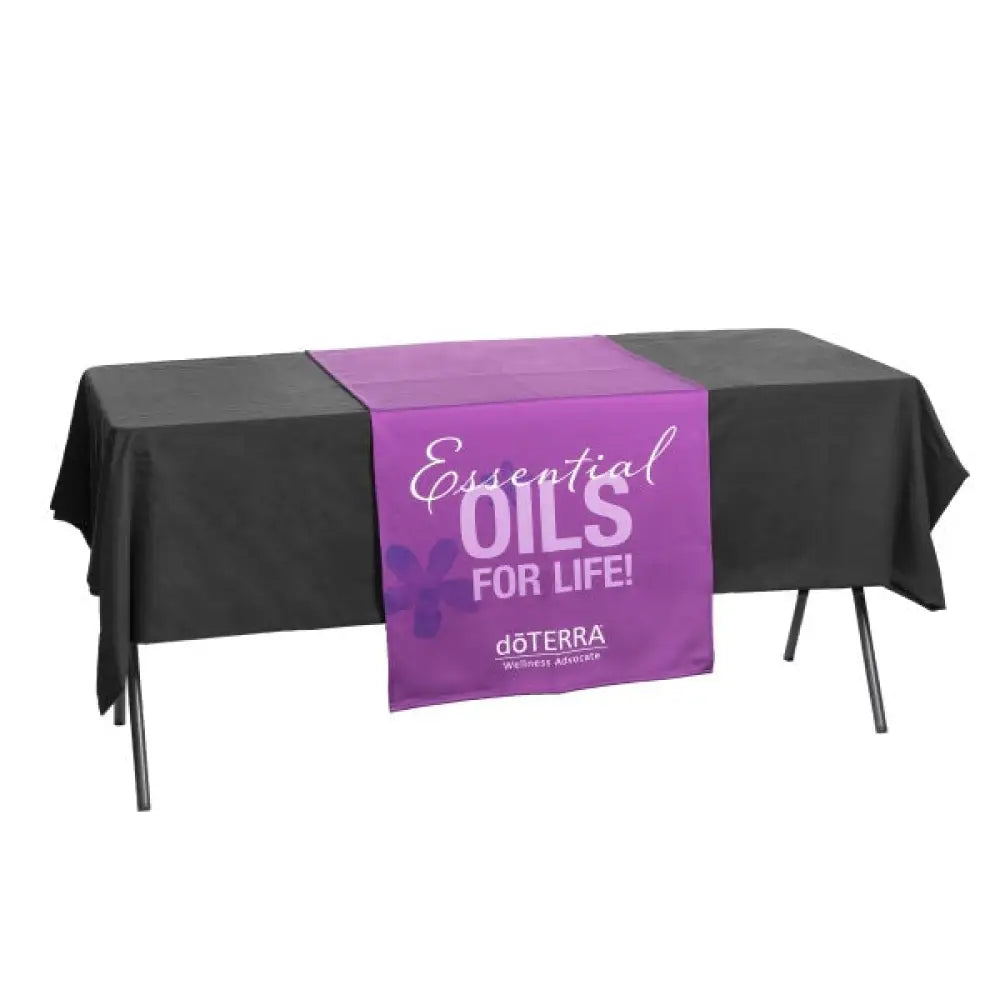 DT60PUREssential - Purple "Essential Oils for Life!" doTERRA® Wellness Advocate Branded Table Runner